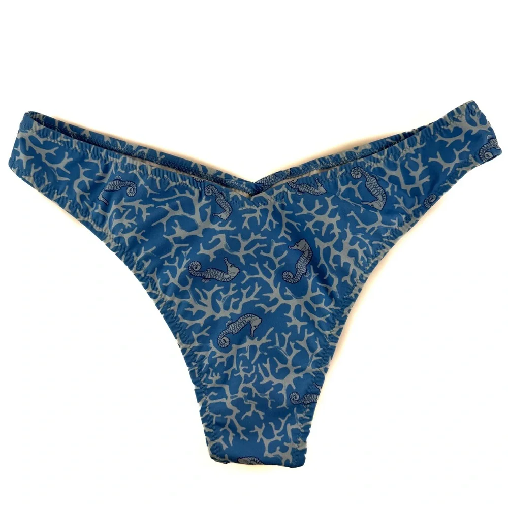 NWT Fisch Blue Reef Seahorse & Coral Toiny Bikini Bottoms - Picture 3 of 5